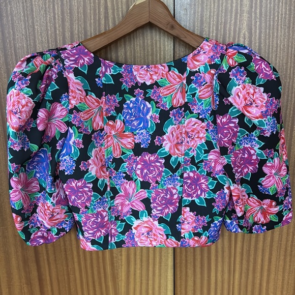 Floral pink crop top - Picture 2 of 3